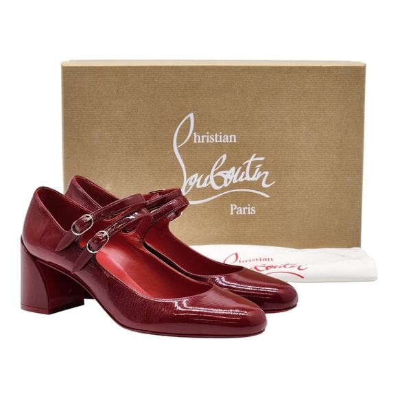 Christian Louboutin Miss Jane Patent Leather Pumps Red EU 36.5 US 6 - New $945 - Picture 1 of 10